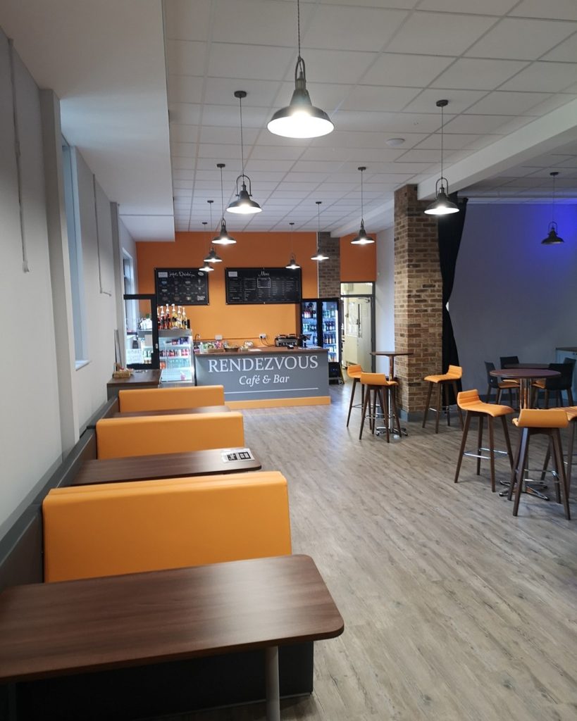 orange and grey cafe