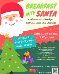 poster advertising breakfast with santa